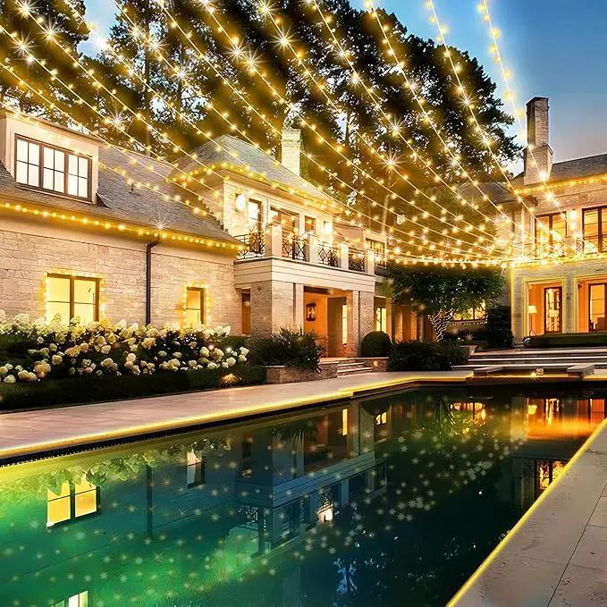KNONEW 403ft 1000 LED Christmas String Lights Outdoor 8 Modes & Timer Fairy Light Plug in Waterproof LED Wedding Lights for Xmas Yard Tree Party Holiday Decorations (Warm White) by GreenHaven Gardens