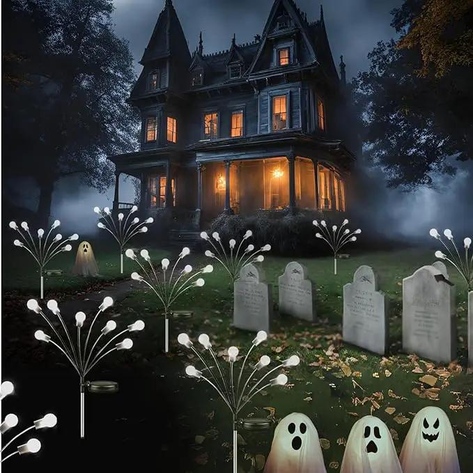 OZS 10pack 80LED Solar Garden Lights - Outdoor, Swaying Lights, Waterproof for Garden Pathway Decoration (Cool White) by GreenHaven Gardens