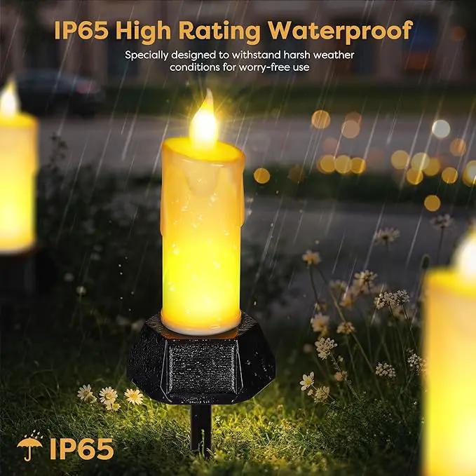 BlcTec Solar Candles Outdoor Waterproof, Flickering Candles with IP65 High Rating Waterproof, Suitable for Outdoor Lawn, Yard, Pathway, Wedding, Camping, Holiday Decorations, 4 PCS by GreenHaven Gardens