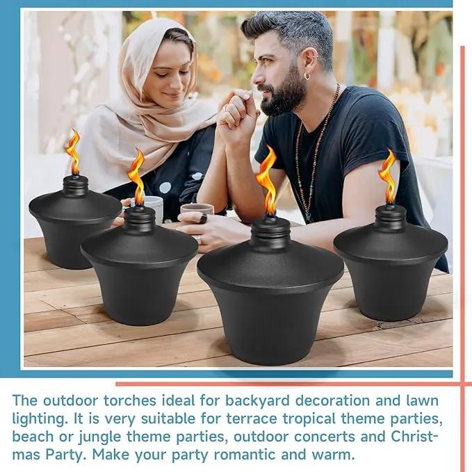 6-Pack Citronella Tabletop Torches, 14.5 oz Table Top Torches for Outdoor, Metal Oil Burner Candles, Garden Torches with Fiberglass Wick for Yard, Patio, Deck, Garden, Party, Landscape by GreenHaven Gardens