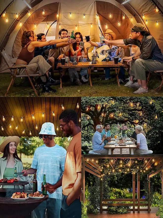 Svater Outdoor String Lights 300 FT, Patio Lights for Outside with Shatterproof Bulbs, Waterproof IP65 Commercial Hanging Light for Backyard Porch Balcony Bistro Party, 2700K by GreenHaven Gardens