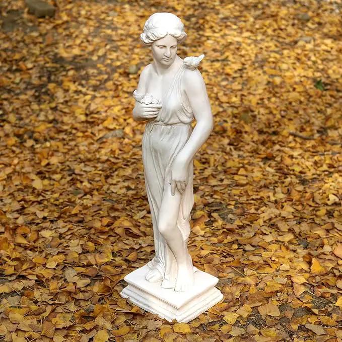 Outdoor Garden Statue Nymph Sculpture Goddess of Greek Mythology Roman Style Outdoor Patio Yard Lawn Porch Decor 32 Inch Ivory by GreenHaven Gardens