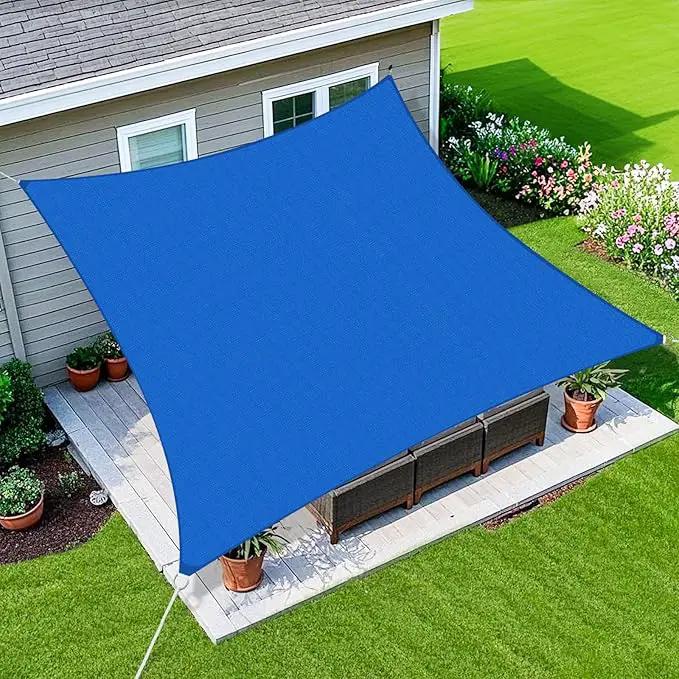 Amagenix Sun Shade Sail 20'X24' Curved Edge Outdoor Shade Canopy Blue Breathable 95% UV Block Shade Cloth for Patio Garden Backyard (We Make Custom Size) by GreenHaven Gardens