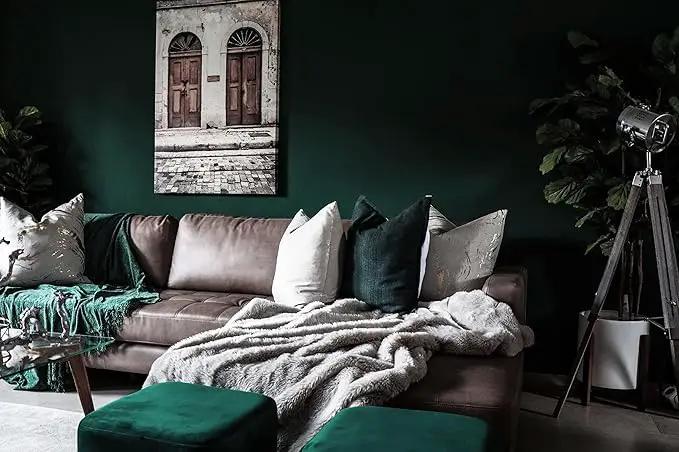 Dimoon 110''x17.7'' Dark Green Peel and Stick Wallpaper Contact Paper Modern Self Adhesive Wall Paper Removable Renter Friendly Textured Solid Color Cabinet Vinyl Roll (110''x17.7'',Emerald Dark) by GreenHaven Gardens