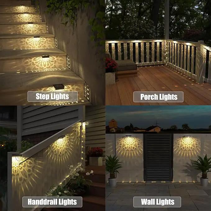 twinkya 6 Pack Solar Fence Lights Solar Outdoor Wall Lights Plastic Solar Powered Deck Step Stair Lights Waterproof Fence Solar Light for Garden Post Patio Backyard Yard Decor (Warm, 6 Pack) by GreenHaven Gardens