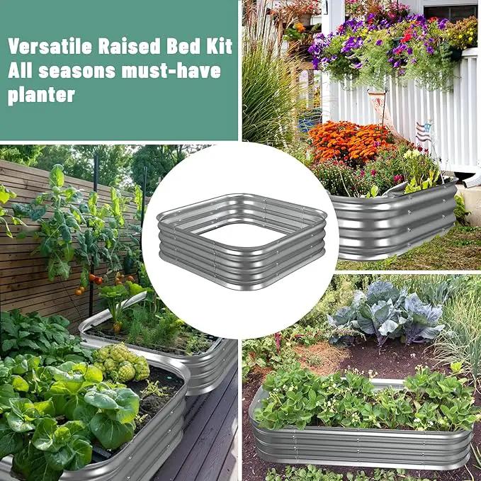 Raised Garden Bed, 2×2×1ft Galvanized Steel Planter Boxes, Heavy Duty Outdoor Raised Garden Bed Planter Kit for Gardening, Rustproof Garden Beds for Vegetables, Fruits, Flower Grow by GreenHaven Gardens