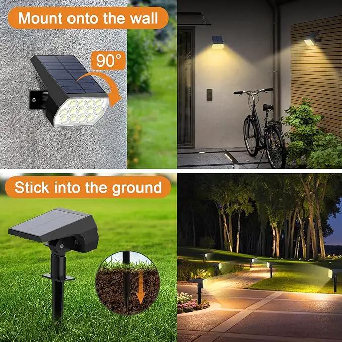 WELALO Solar Spot Lights Outdoor, [10 Pack/52 LED/3 Modes] 2-in-1 Solar Landscape Spotlights, Solar Powered Security Lights, Waterproof Wall Lights for Walkway Yard Garden Driveway(Warm White) by GreenHaven Gardens