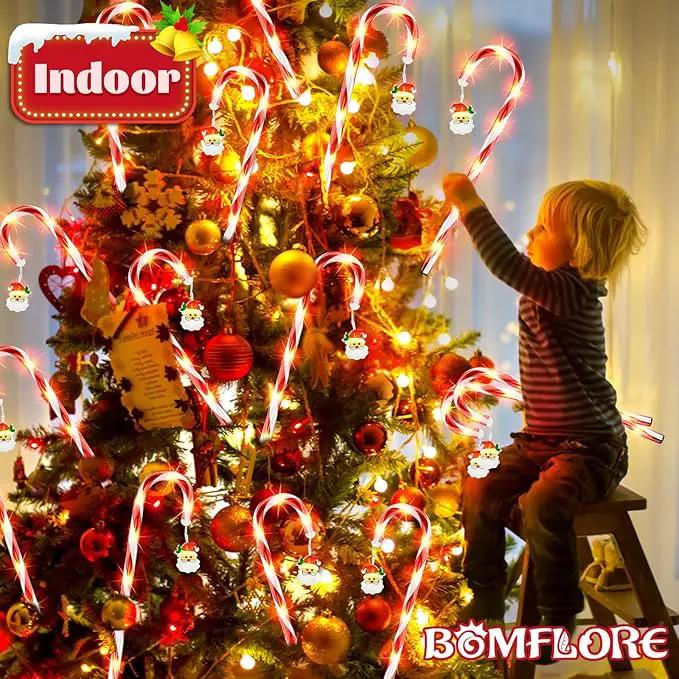 Solar Christmas Lights Outdoor Decorations: Candy Cane Light Waterproof for Yard Decorative Outside - Santa Claus Pathway Stake Lighting Patio Garden Path Street Decor 12 Pack by GreenHaven Gardens
