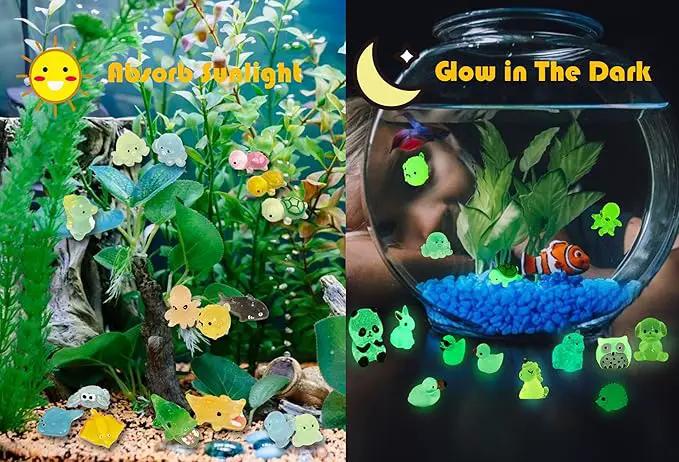75 Pcs Luminous Mini Resin Animals Mini Animal Figurines Glow in The Dark Perfect for Garden Miniatures Garden Micro Landscape Aquarium Potted Decoration Décor by GreenHaven Gardens