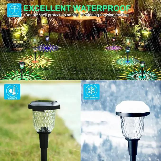 Solar Outdoor Lights - 2 Pack Color Changing Solar Pathway Lights, Waterproof, Maintains 10 Hours of Lighting for Garden, Landscape, Path, Yard, Patio, Driveway by GreenHaven Gardens