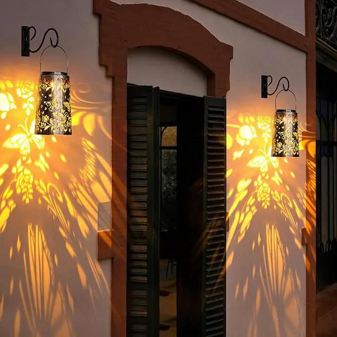 Solar Lanterns Outdoor Butterfly Garden Metal Hanging Light for Yard Patio Backyard Porch Pathway Decor Women Grandma Gifts by GreenHaven Gardens