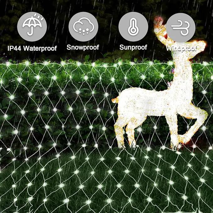 JXLEDAYY Christmas Net Lights Outdoor 200 LED 9.8x6.6 FT Mesh Lights for Bush Waterproof Fairy String Lights Plug in with Remote Timer 8 Modes for Garden Yard Bush Tree Patio Decor-Cool White by GreenHaven Gardens