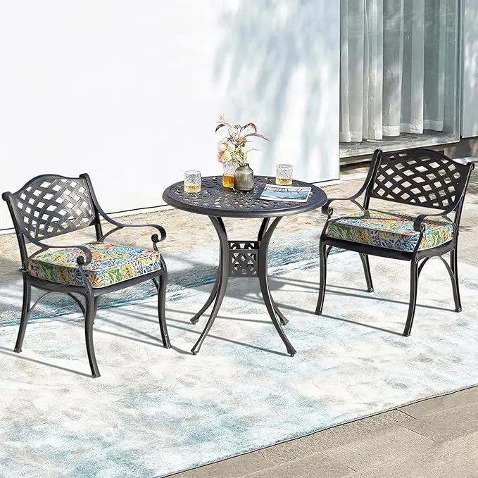 LVTXIII Patio Chair Cushions 22"x22"x3", Water-Repellent Outdoor Seat Cushions for Patio Furniture, Square Chair Pads with Ties for Home Garden Decoration, Set of 2, Paisley Multi by GreenHaven Gardens