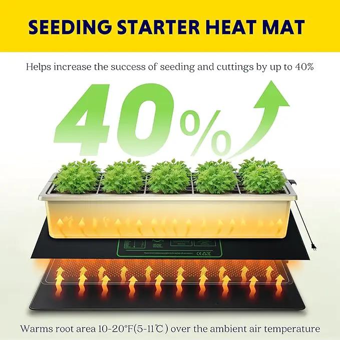 iPower Durable Seedling Heat Mat Warm 48" x 20" - 2 Pack Hydroponic Heating Pad Waterproof for Seed Starting Greenhouse and Germination by GreenHaven Gardens