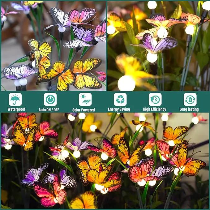 TONULAX Solar Garden Lights - Swaying Butterfly Light, Swaying in The Wind, Solar Outdoor Lights, Yard Patio Pathway Decoration, High Flexibility Iron Wire & Realistic Butterflies(4 Pack) by GreenHaven Gardens
