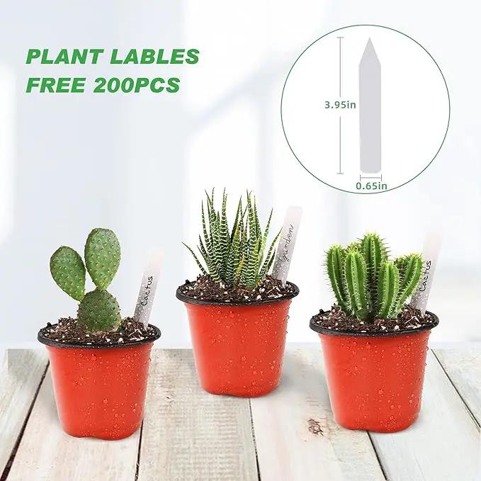 TDHDIKE 4" Small Plastic Plant Pots with 200 Red Seed Starting Pots for Indoor and Outdoor Planting by GreenHaven Gardens