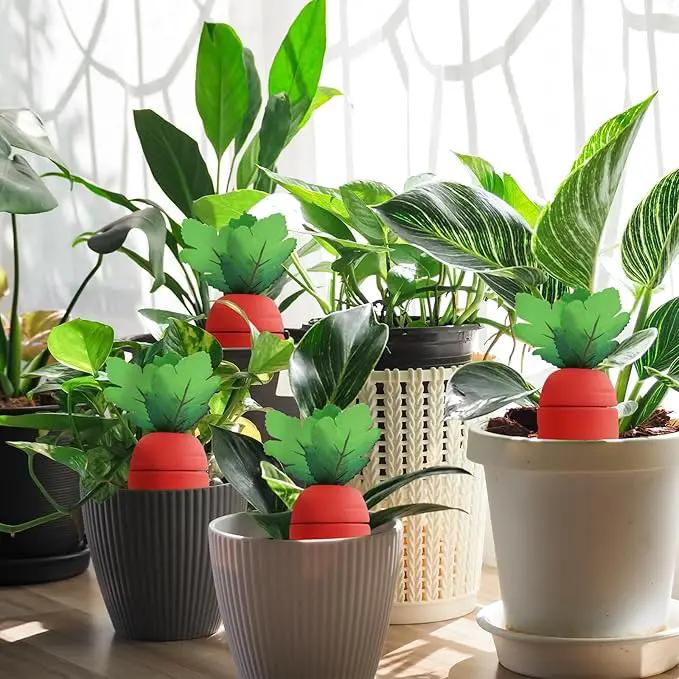 4PCS Terracotta Watering Spikes - Automatic Self-Watering Stakes, Vacation Plant Waterer for Wine Bottle, Perfect for Indoor & Outdoor Plants by GreenHaven Gardens