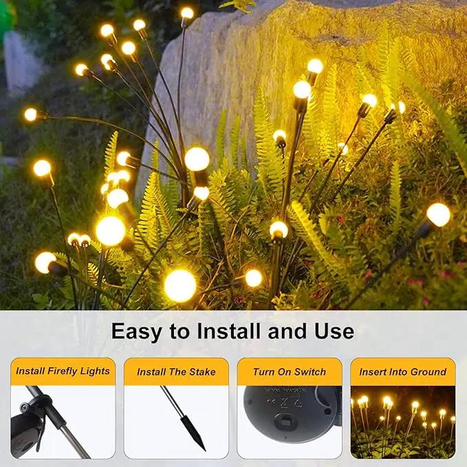 Solar Garden Lights, 8 Pack Waterproof Outdoor Swaying Lights for Patio, Garden, Pathway Decoration by GreenHaven Gardens