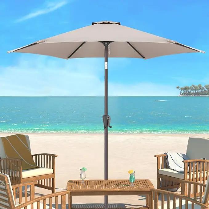 9ft Outdoor Patio Umbrella - Table Umbrella Waterprool UV Protection, Sombrillas de Patio with Push Button Tilt&Crank, Sun Umbrella for Pool, Porch, Garden, Deck, Backyard(Taupe) by GreenHaven Gardens