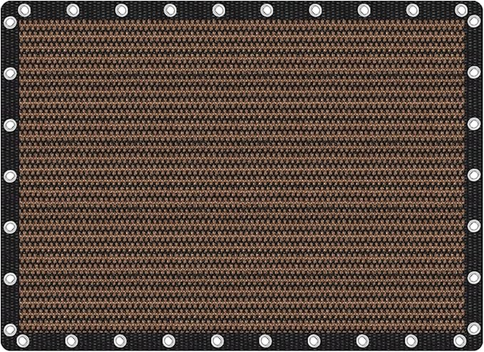 VICLLAX Shade Fabric Sun Shade Cloth Privacy Screen with Grommets for Patio Garden Pergola Cover Canopy 10x14 FT, Mocha by GreenHaven Gardens