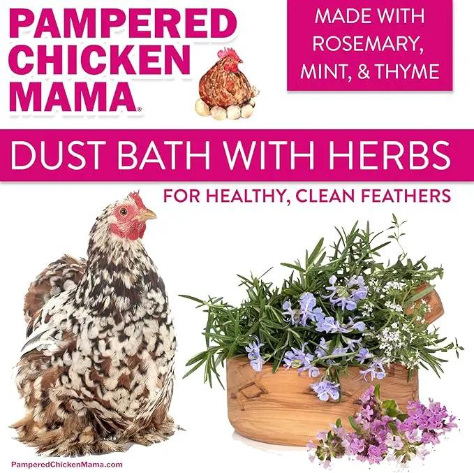 10.5 lb Pampered Chicken Mama Dust Bath with Organic Herbs & Essential Oils for Chickens, Quail, & Poultry | Dust Bath for Chickens to Keep Feathers Clean & Healthy by GreenHaven Gardens