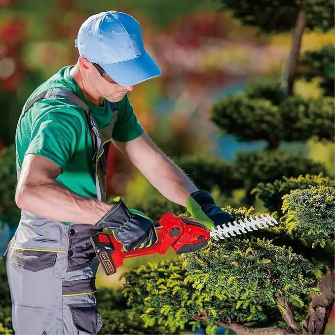 Hedge Trimmer Cordless 2 in 1 Handheld Grass Shears Mini Shrubbery Grass Cutter Electric Brush with Battery and Charger (Mordern) by GreenHaven Gardens