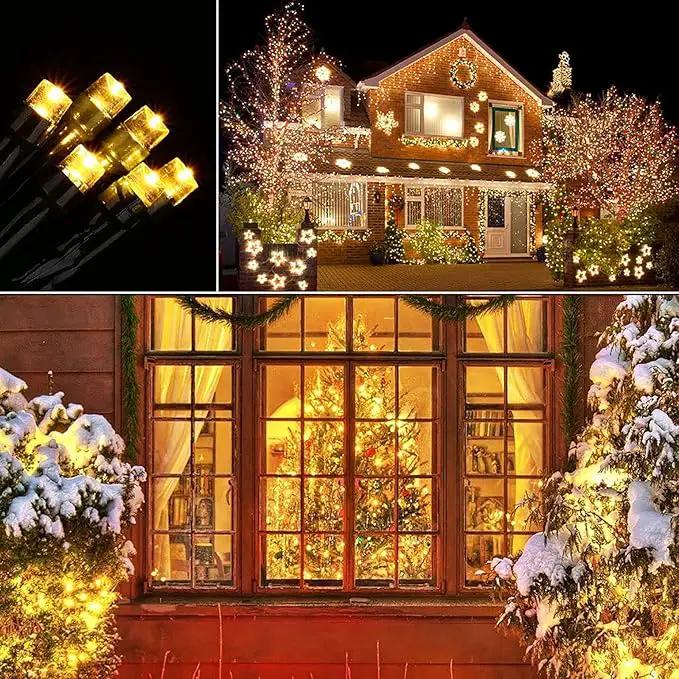 Toodour Solar Christmas Lights, 72ft 200 LED 8 Modes Outdoor Christmas String Lights, Waterproof Solar Fairy Lights for Christmas Tree, Fence, Holiday, Party, Balcony, Christmas Decor - Warm White by GreenHaven Gardens