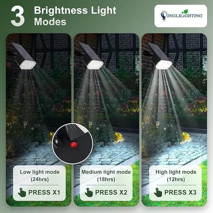 DINGLILIGHTING Solar Lights Outdoor Waterproof: IP65 Led Spot Light Decorations for Garden - 3 Lighting Modes Solar Powered for Yard - Dust to Dawn Uplighting Landscape Pathway Drive Patios 4PC White by GreenHaven Gardens