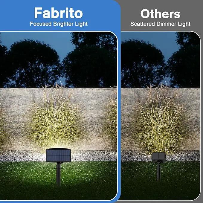 Fabrito Solar Spot Lights Outdoor 136 LEDs, Large Area Lighting Solar Lights Outdoor, 6 Pack IP65 Waterproof Landscape Spotlights Auto On/Off for Yard, Garden, Pathway, Plants,Tree (Cool White) by GreenHaven Gardens