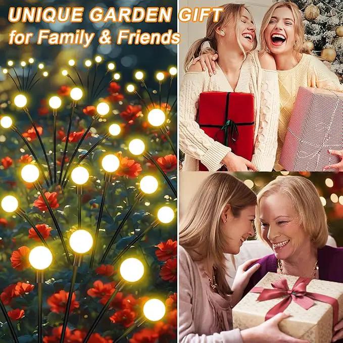 Solar Lights Outdoor Garden – 6 Pack 36 LEDs Solar Firefly Lights, Swaying Lights Waterproof, Solar Decorations for Yard Patio Pathway Lawn Gardening Gifts by GreenHaven Gardens