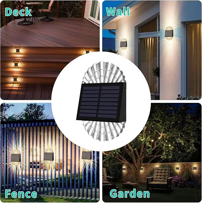 Solar Deck Post Outdoor Lights, 8 Pack Fence Solar Lights, Solar Fence Lights Outdoor Waterproof Led for Garden, Yard, Outdoor Patio Decor, Warm White, S-240 by GreenHaven Gardens