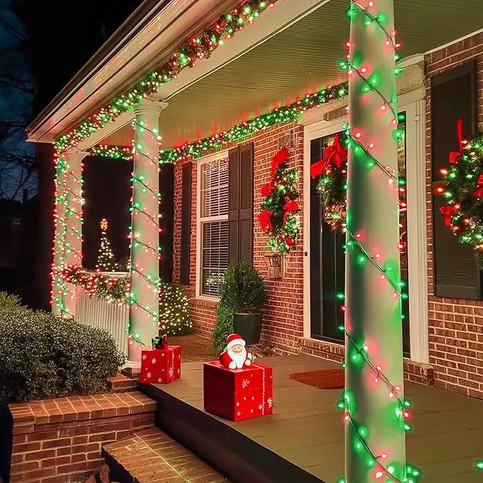 JMEXSUSS 200 LED Red and Green Christmas Lights Outdoor, 66ft String Lights Indoor Clear Wire Plug in for Bedroom Party Christmas Tree Decorations by GreenHaven Gardens