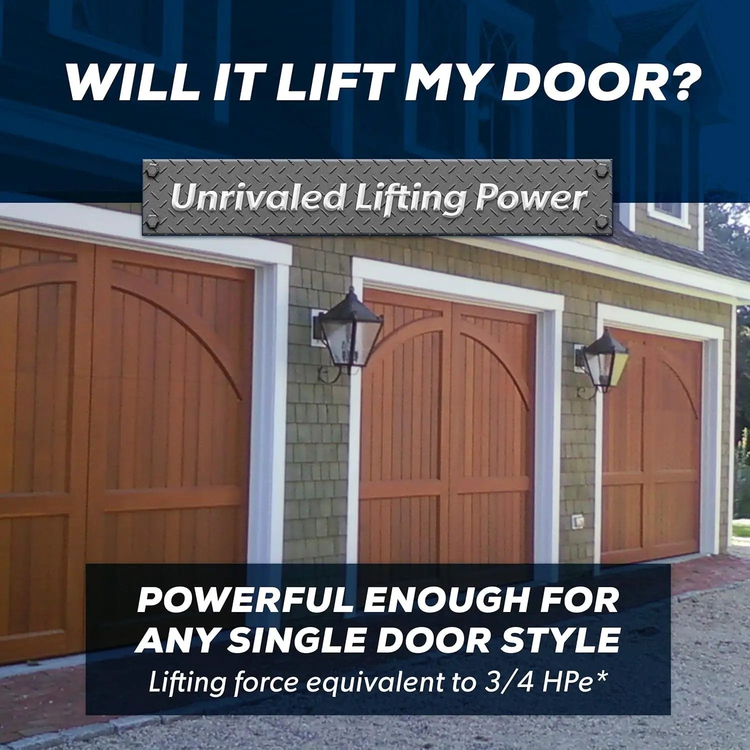 Everlift BU250 Sectional Garage Door Opener with Battery Backup, Heavy-Duty Chain Drive for Single or Double Doors, Wall Mount, and Remote Garage Opener, Quick and Easy Installation, White by GreenHaven Gardens