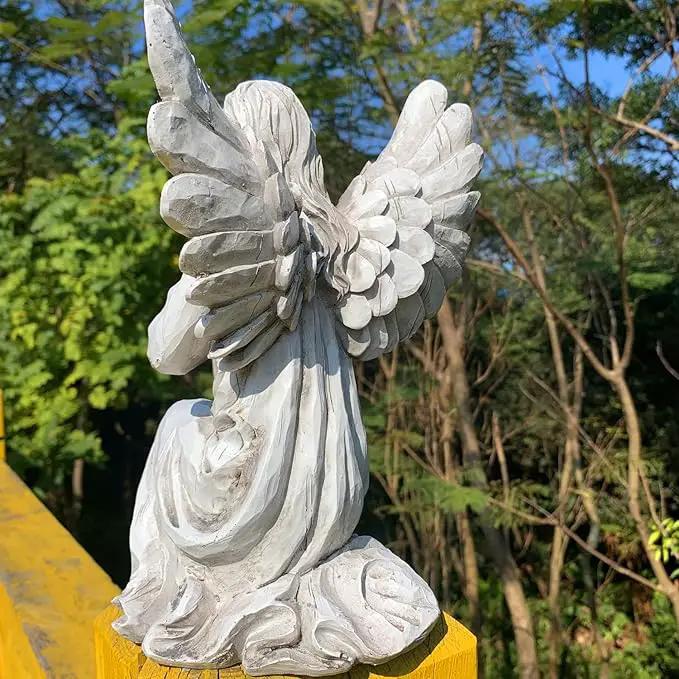 Praying Angel Garden Statue, Religious Fairy Sculpture Waterproof Decorative Figurine Art Decor for Patio, Lawn, Yard, Housewarming Ornament Present Angels HSa-1 by GreenHaven Gardens