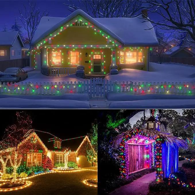 2-Pack C9 Christmas String Lights, 100LED 66FT Waterproof Connectable Green Wire, Plug in Led Outdoor/Indoor Fairy String Lights, for Xmas Tree Garden Patio Wedding Party Decorations (Red and Green) by GreenHaven Gardens