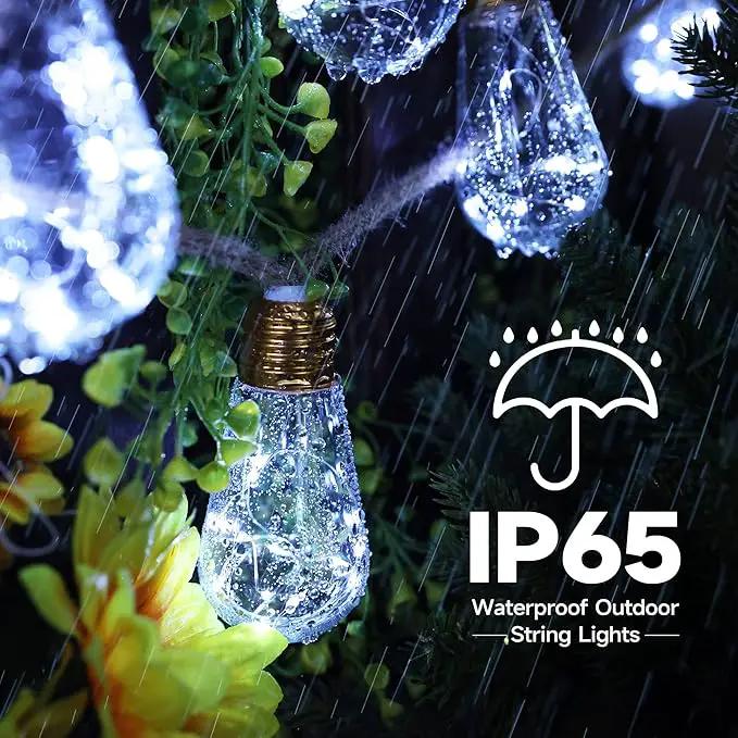 Solar Outdoor String Lights, 20Ft Vintage Rope Hemp Solar Patio Lights, Waterproof White Solar Powered String Lights With 8 Modes 16 Shatterproof Bulbs for Garden Yard Fence Stairs Balcony Café Bistro by GreenHaven Gardens