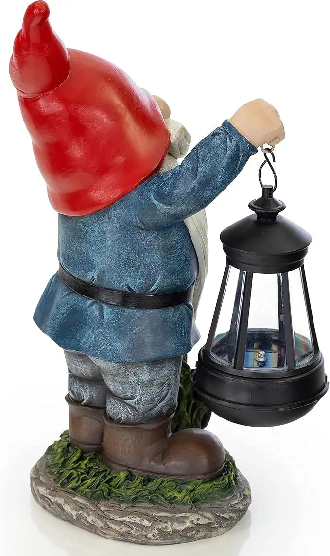 VP Home Earnest Garden Gnomes with Lantern Lawn Gnome Great Addition for Your Garden Solar Powered Light Garden Knome Christmas Decorations Gifts for Outside Patio Lawn by GreenHaven Gardens