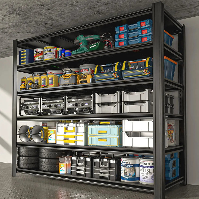 6-Tier 55" W x 24" D x 84" H Garage Shelving 3500LBS Storage Shelves Heavy Duty Metal Shelf Unit Adjustable Basement Industrial Storage Racks (6T-84 * 55 * 24) by GreenHaven Gardens