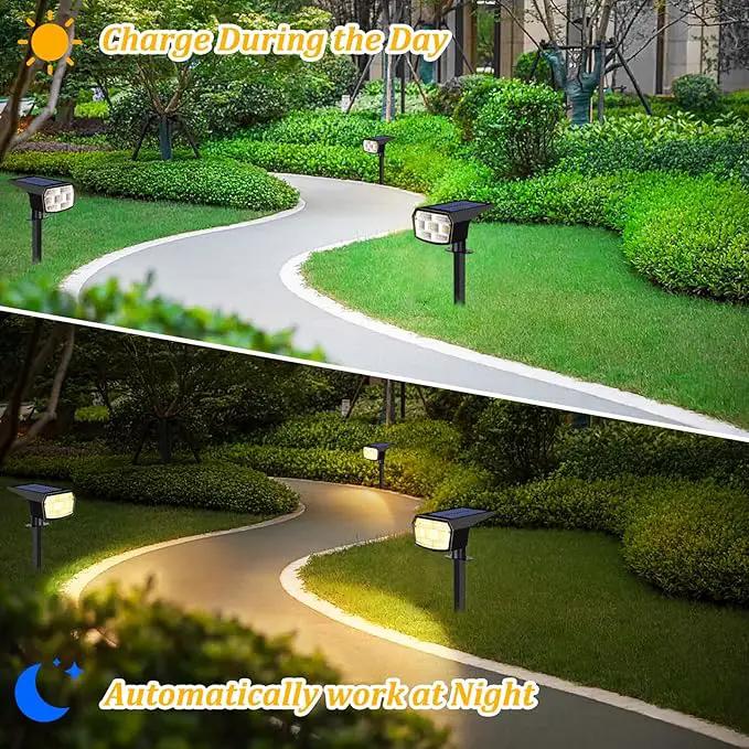 8-Pack Solar Spot Lights Outdoor, 59 LED Solar Lights Outdoor Waterproof, Outdoor Solar Lights for Yard with 3 Lighting Modes, Landscape Spotlights for Garden Pathway, Warm White by GreenHaven Gardens