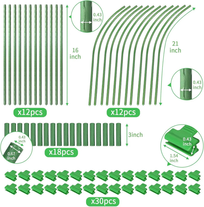Garden Hoops Grow Tunnel for Raised Beds, 6 Sets 25.6" x 31.5" Rust-Proof Steel Greenhouse Hoops, Plant Support Garden Stakes Frame for Garden Fabric, Row Cover, Garden Netting by GreenHaven Gardens