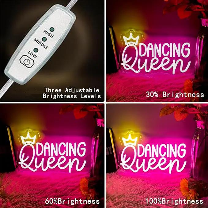Dancing Queen Neon Sign, Dimmable LED Neon Lights for Wall Decor Neon Light Up Signs for Bedroom Dancing Party Bar Club Birthday Party Decoration Gift for Girl Kid lover by GreenHaven Gardens