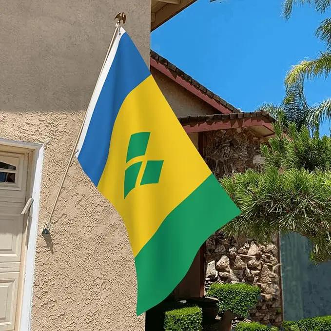 Saint Vincent and the Grenadines Flag Garden Yard House 2x3 ft Flags Double Sided Print Banner Indoor Outdoor Party Home Decorations for Boat Dorm House Balcony by GreenHaven Gardens