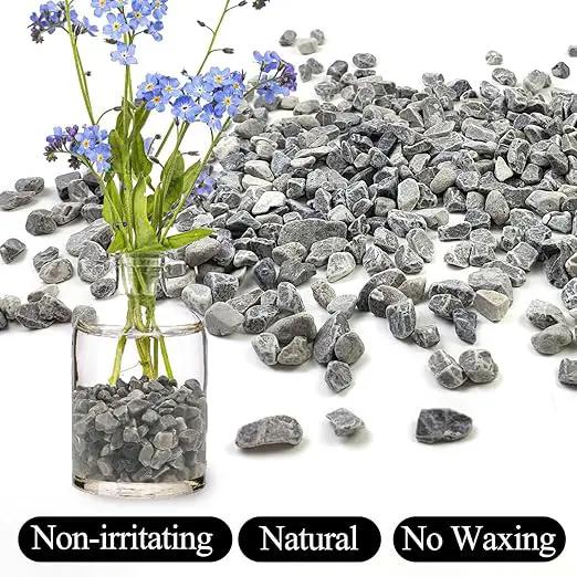 20lbs Grey Pebbles for Landscaping, 3/8inch Small Rocks for Gardening Succulent Cactus Plants, Natural Polished Pebbles, River Rocks for Plants, Vases by GreenHaven Gardens