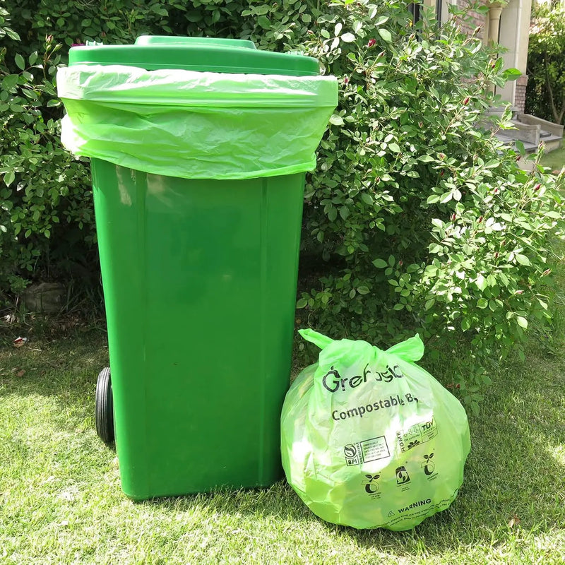 Compostable Bags,Trash bags 13+ gallon tall kitchen, Compostable Trash Lawn & Leaf Yard Waste Bags,Kitchen Compost Trash Bin Compatible,Extra Thick1.01 Mills,Certified by BPI and OK Compost(50count) by GreenHaven Gardens