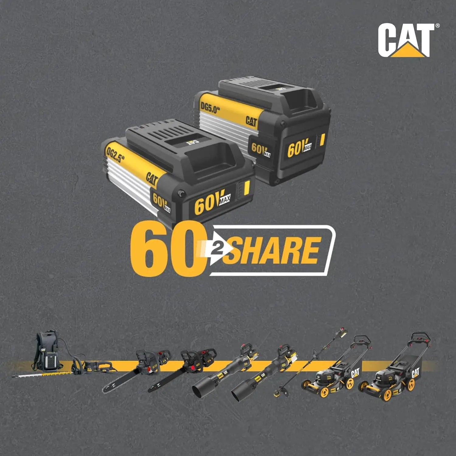Cat DG610 60V 15” Brushless String Trimmer Cordless with Dual Line Bump Feed Head, Edger with Quick Line Load, Weed Trimmer with ECO Mode for Extended Runtime – Battery & Charger Included by GreenHaven Gardens