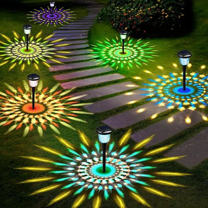 Solar Outdoor Lights - 2 Pack Color Changing Solar Pathway Lights, Waterproof, Maintains 10 Hours of Lighting for Garden, Landscape, Path, Yard, Patio, Driveway by GreenHaven Gardens