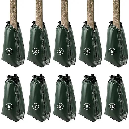 Tree Watering Bags 20 Gallon, Slow Release Gator Bags for Trees, Durable PVC Tree Drip Irrigation Bags with Heavy Duty Zipper, Deep Root Targeting - 10 Pack by GreenHaven Gardens