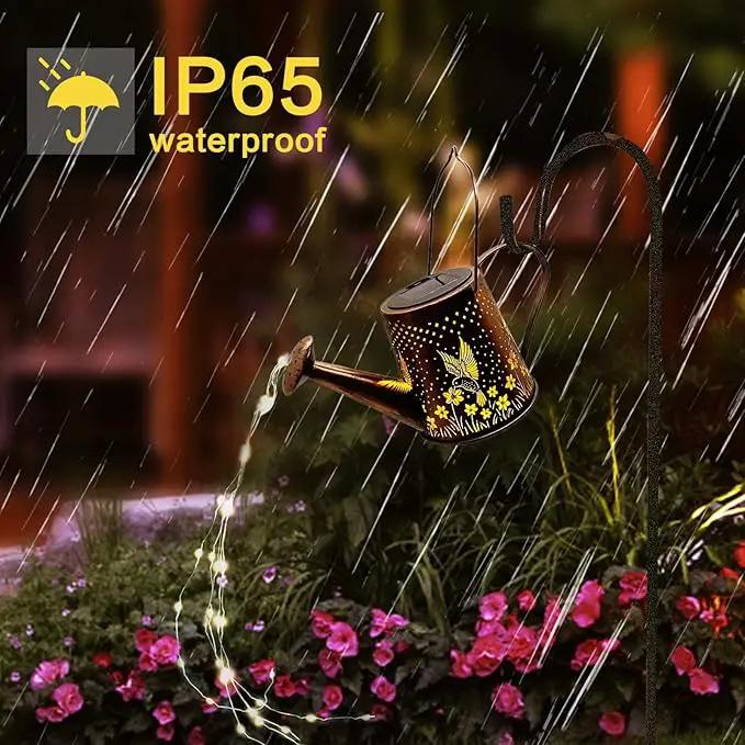 Solar Watering Can Outdoor Lights Garden Decor,Hummingbird Hanging Lantern Waterproof Landscape Lights Outside Decoration for Yard Porch Patio Pathway Gardening Gifts(with 32 inch Shepherd Hook) by GreenHaven Gardens