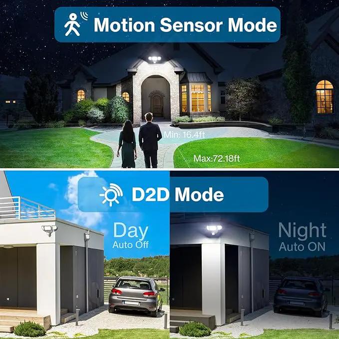 Olafus 100W LED Security Light Motion Sensor Outdoor Light, Motion Flood Light Dusk to Dawn, 9000LM Super Bright 6500K Exterior Motion Detector Floodlight for Garage Yard Porch Eave IP65, White by GreenHaven Gardens