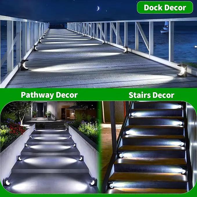 JSOT Solar Stair Lights Outdoor - 10 Pack Waterproof Step Lights Outside Cool White Light Deck Lighting for Patio Decor Yard Garden Stairs by GreenHaven Gardens